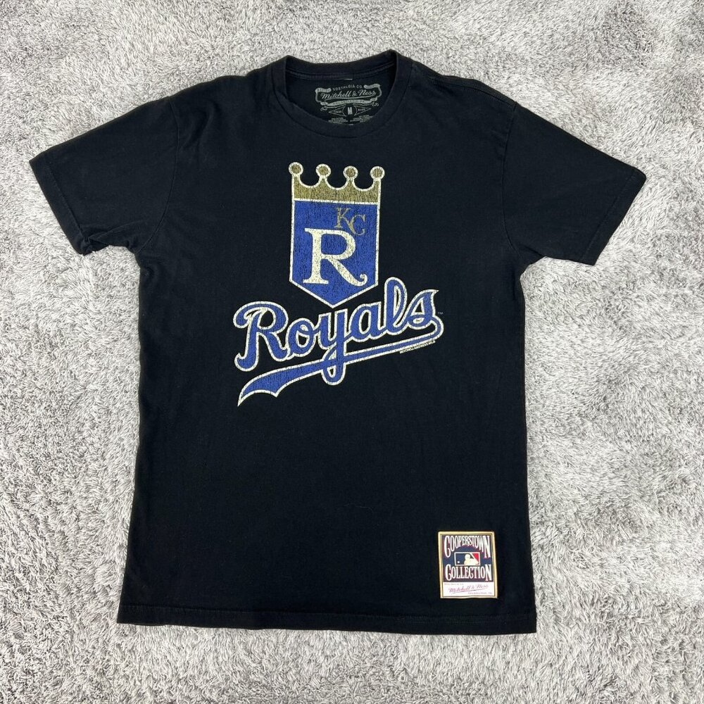 Mitchell & Ness Kansas City Royals T-Shirt Mens Medium Black Short Sleeve Crew